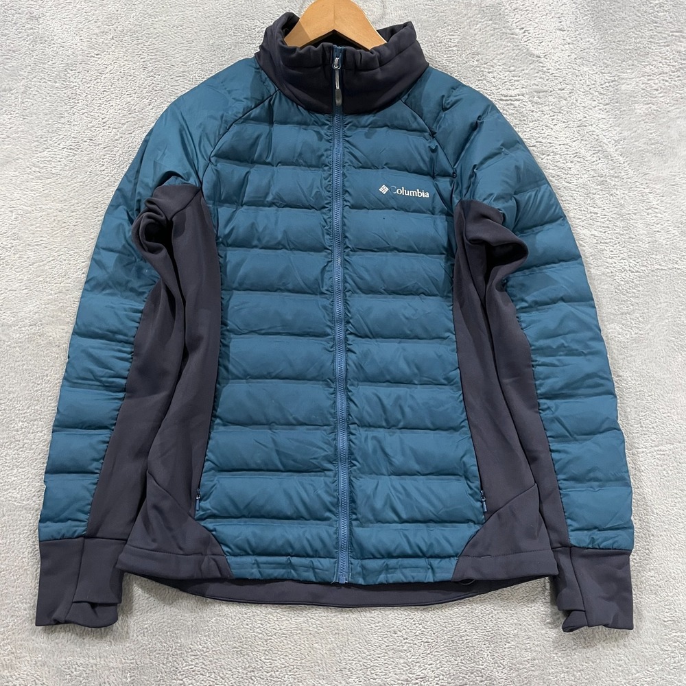 Columbia Puffer Jacket‎ Womens Small Down Insulated Full Zip Blue Winter Ski